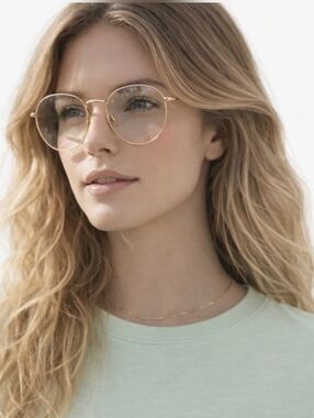 NWT Longchamp Gold Sunglasses with Green Lens